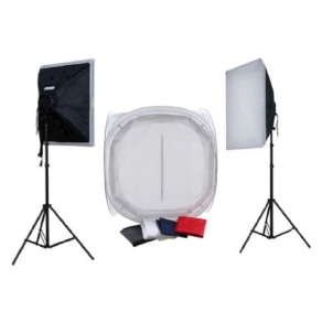 Falcon Eyes Product Photo- Set with 75x75x75 Photo Tent...