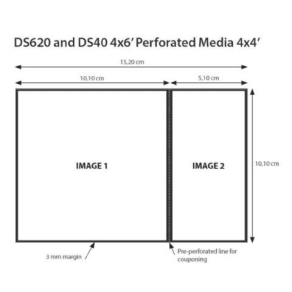 DNP Papier 2 Rollen je 400 St. 10x15 Perforiert auf 10x10 cm für DS620