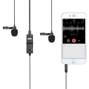 Dual Lavalier microphone for  Smartphone, DSLR,...