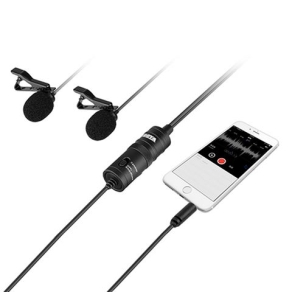 Dual Lavalier microphone for  Smartphone, DSLR, Camcorders, PC
