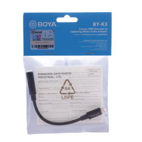 Boya Universal Adapter BY-K3 3.5mm TRRS to Lightning