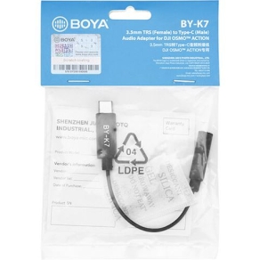 Boya Universal Adapter BY-K7 3.5mm TRS to USB-C for DJI...