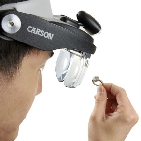 Carson Kopflupe PRO Series MagniVisor Deluxe mit LED und 4 Linsen